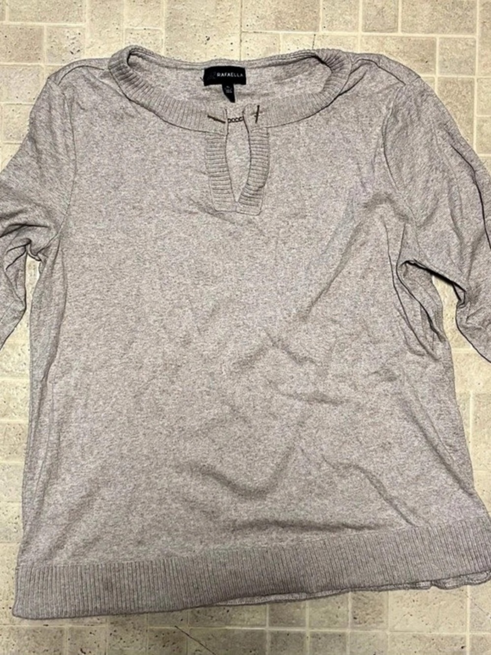 Rafaella Women's Knit Sweater Gray Size XL